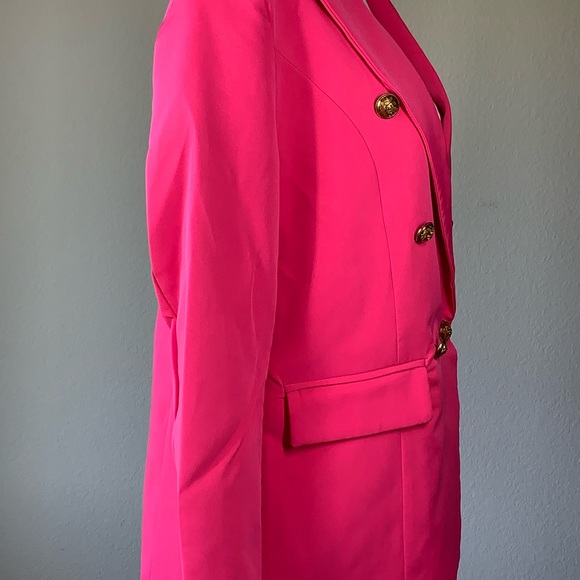 NWOT Sunday Up blazer Fuchsia pink lined jacket sz Med lightweight. - Picture 3 of 13